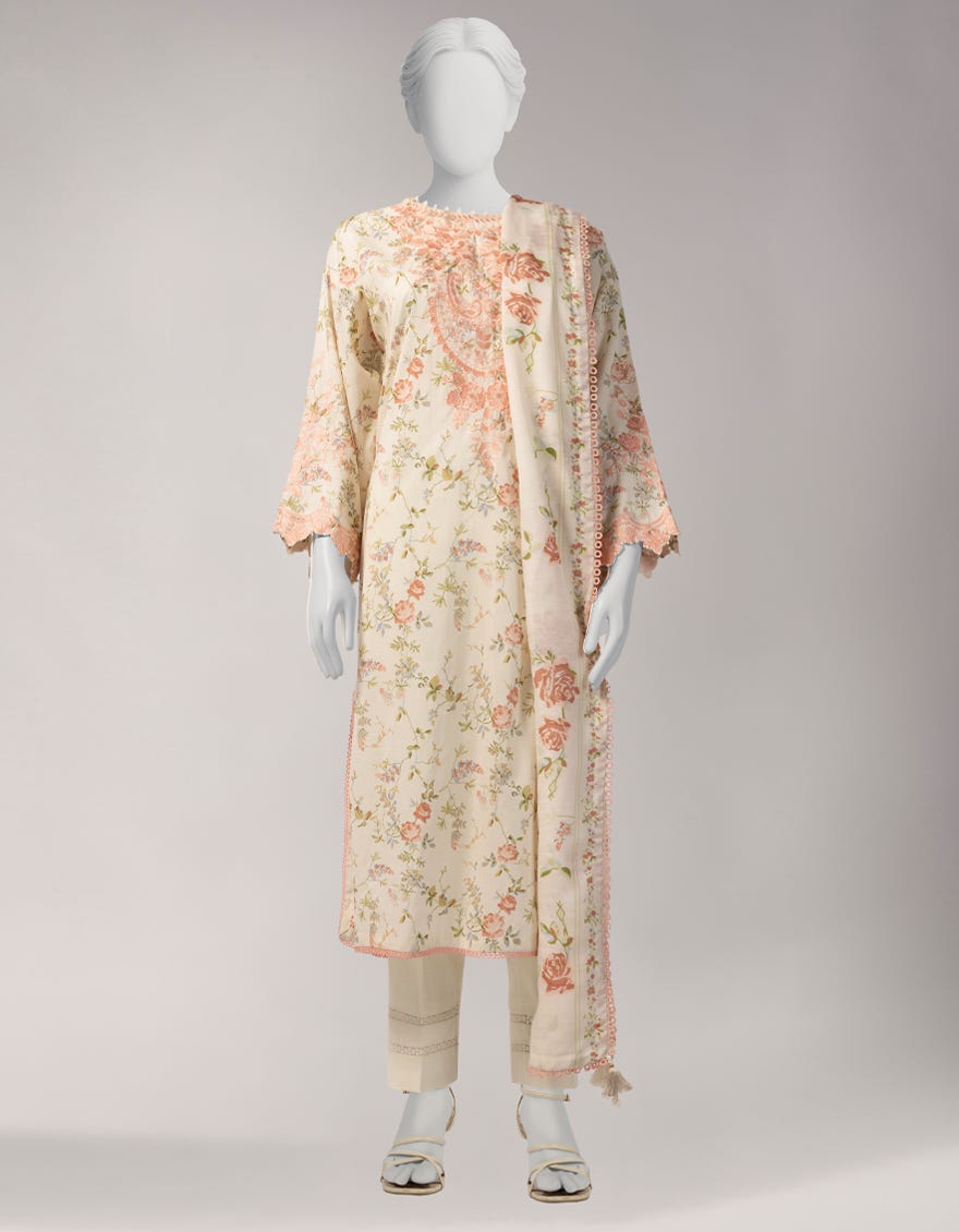 MULTICOLOR LAWN EMBROIDERED UNSTITCHED 3PC