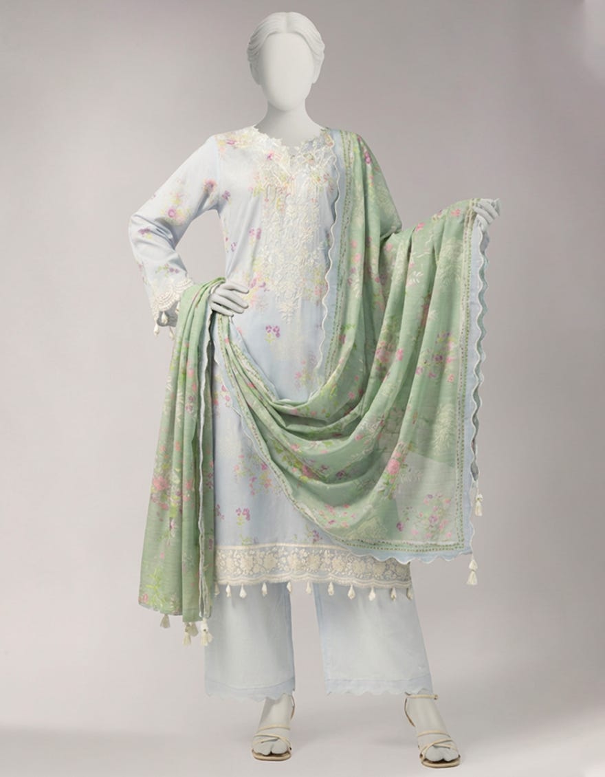 MULTICOLOR LAWN EMBROIDERED UNSTITCHED 3PC