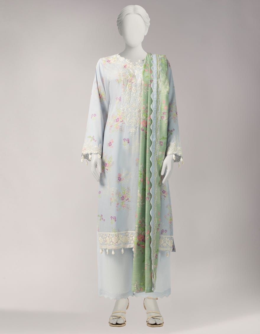MULTICOLOR LAWN EMBROIDERED UNSTITCHED 3PC