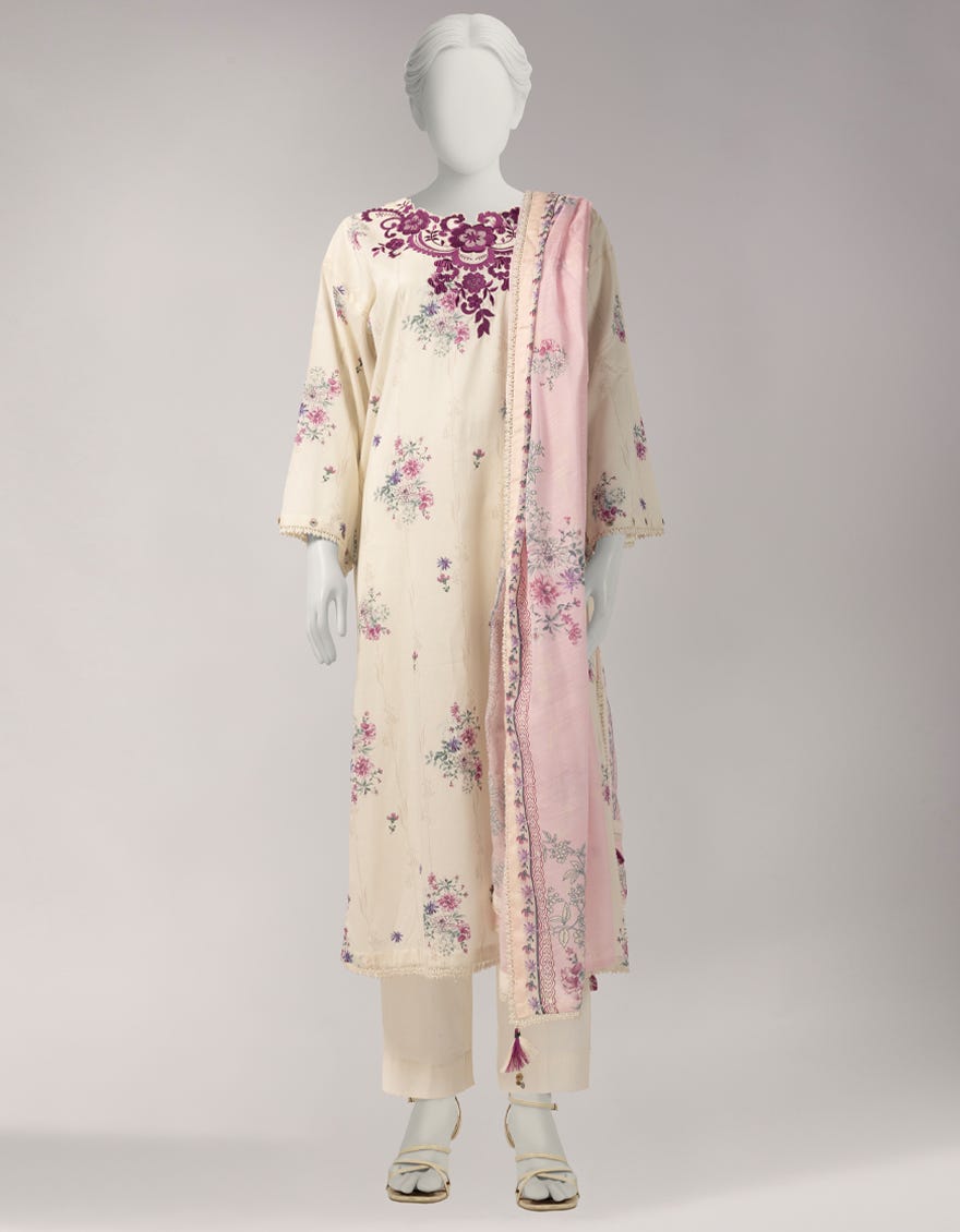 MULTICOLOR LAWN EMBROIDERED UNSTITCHED 3PC
