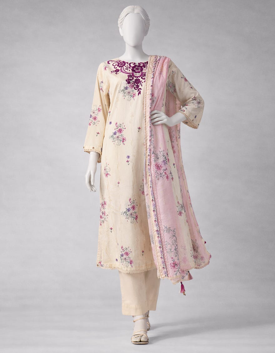 MULTICOLOR LAWN EMBROIDERED UNSTITCHED 3PC