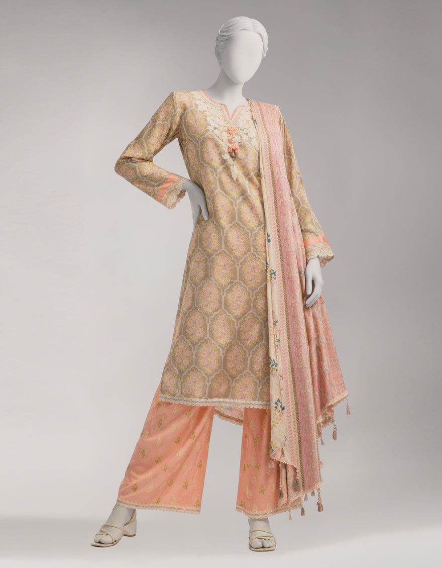 MULTICOLOR LAWN EMBROIDERED UNSTITCHED 3PC