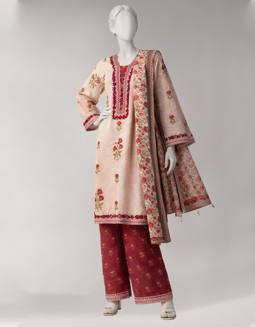 MULTICOLOR LAWN EMBROIDERED UNSTITCHED 3PC