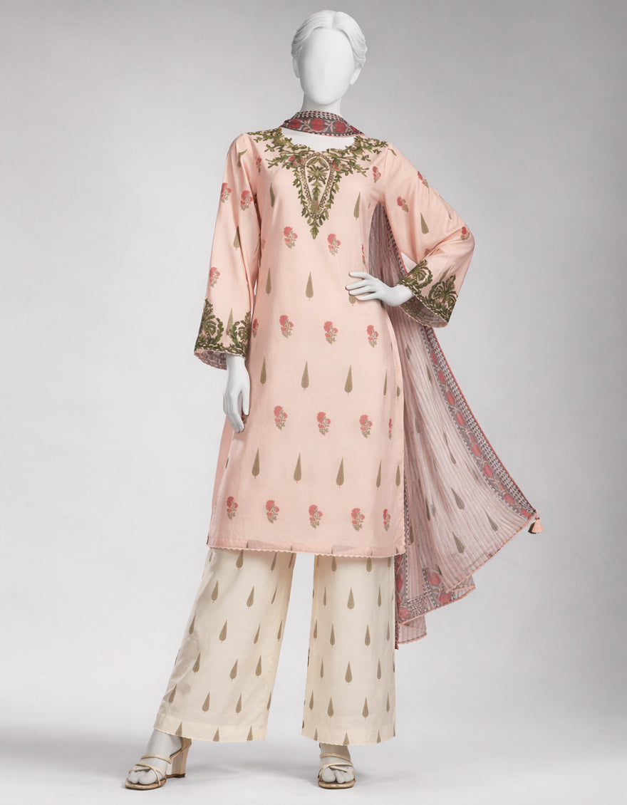 Multicolor Lawn Embroidered Unstitched 3Pc