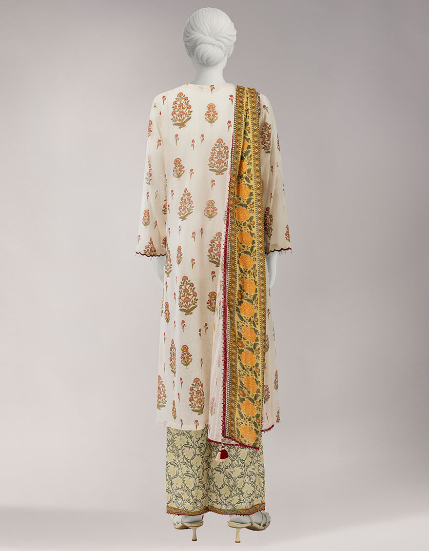 MULTICOLOR LAWN EMBROIDERED UNSTITCHED 3PC