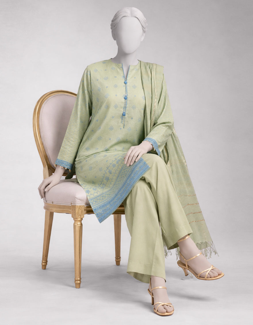 MULTICOLOR LAWN EMBROIDERED UNSTITCHED 3PC