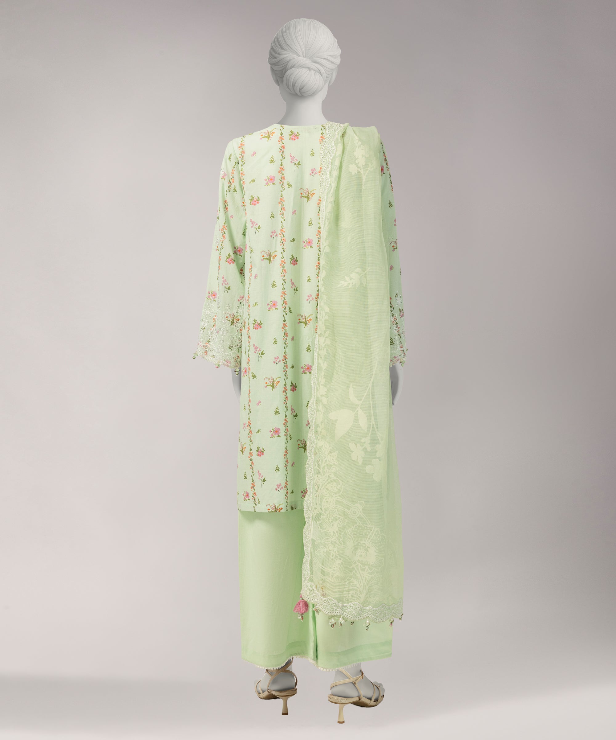 MULTICOLOR LAWN SCHIFFLI UNSTITCHED 3PC