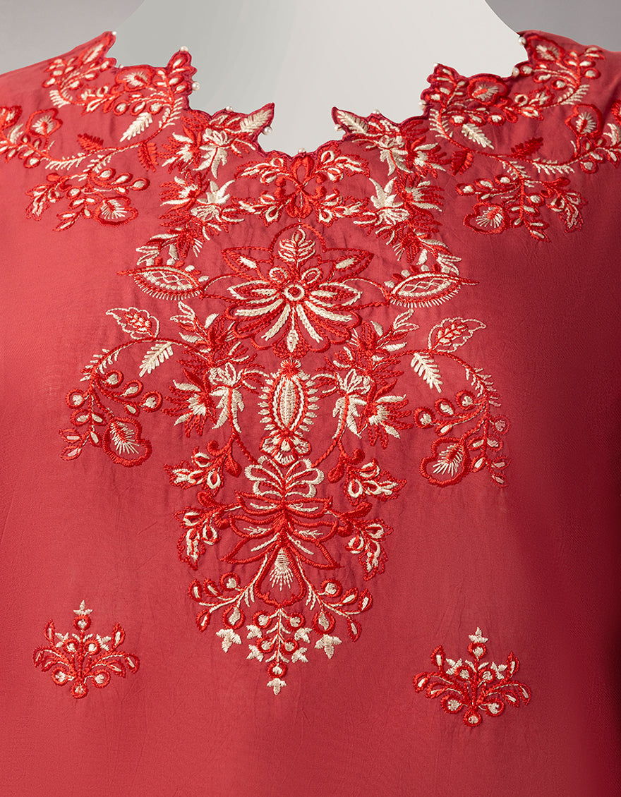 RED LAWN EMBROIDERED UNSTITCHED 3PC