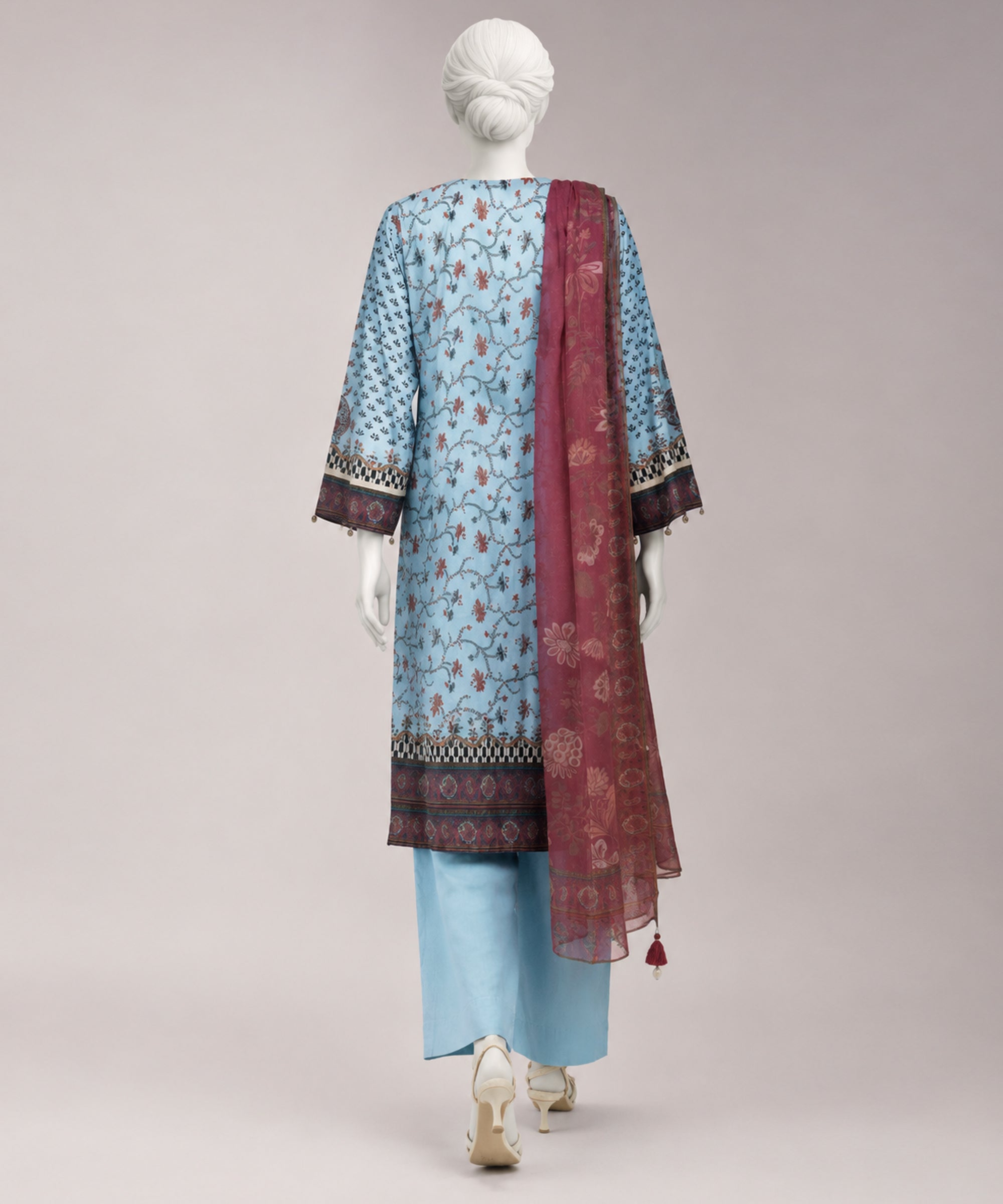 Blue Lawn Digital Printed Unstitched 3Pc