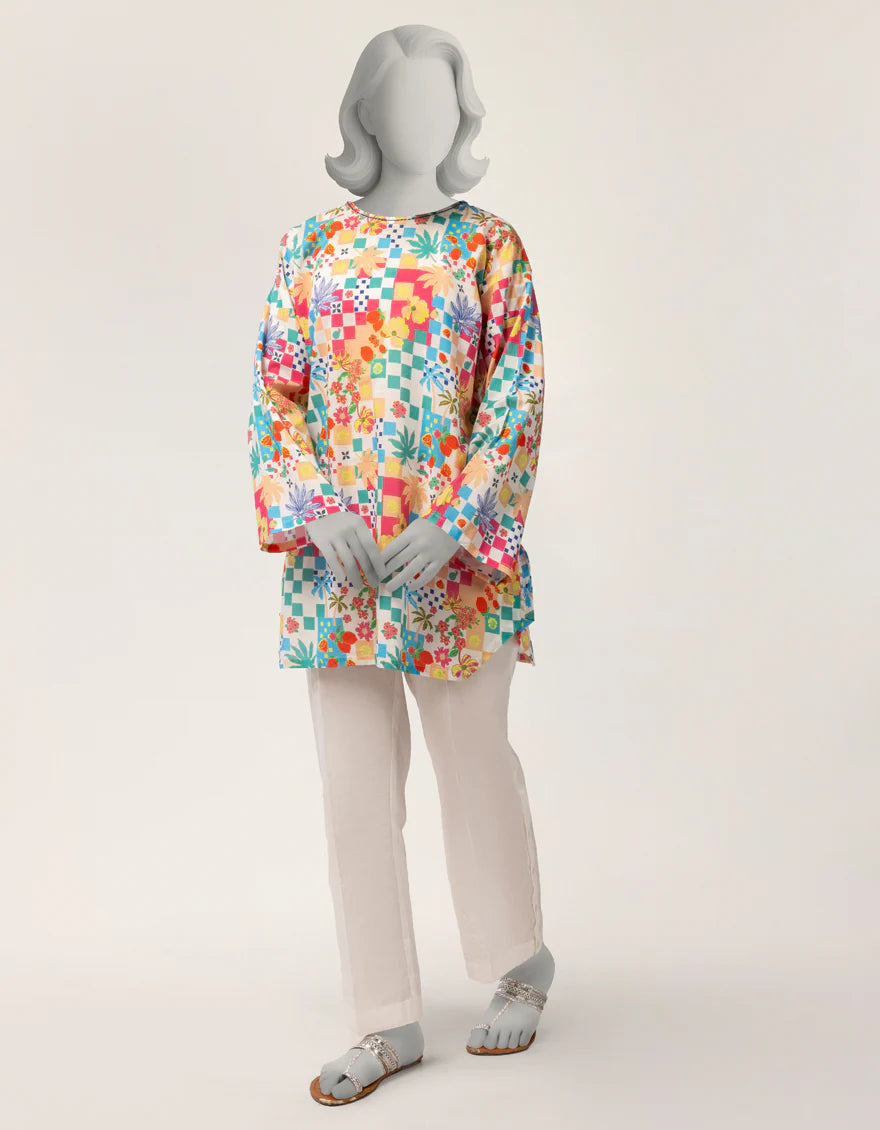 MULTICOLOR LAWN PRINTED KURTA