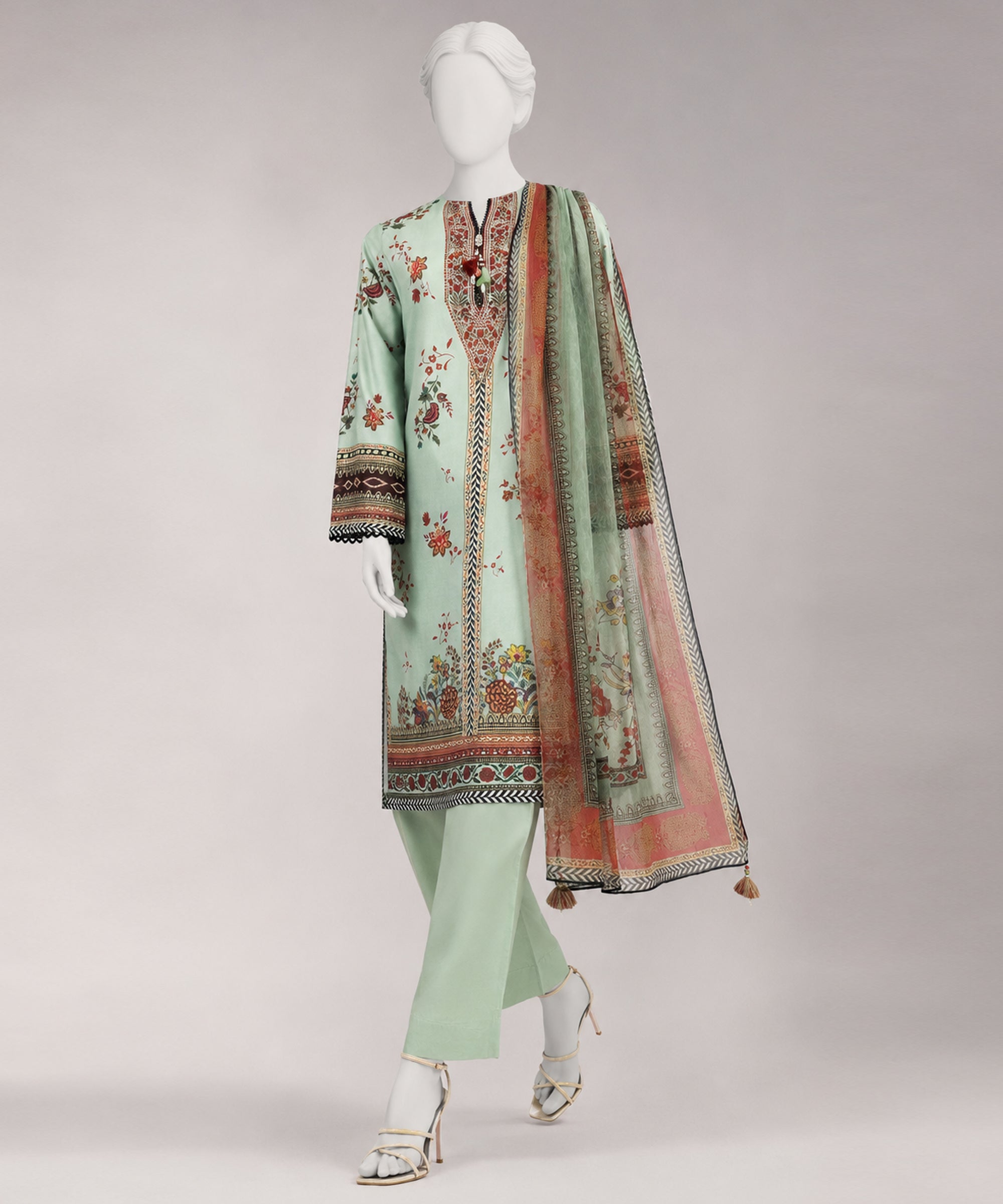 Green Lawn Digital Printed Unstitched 3Pc