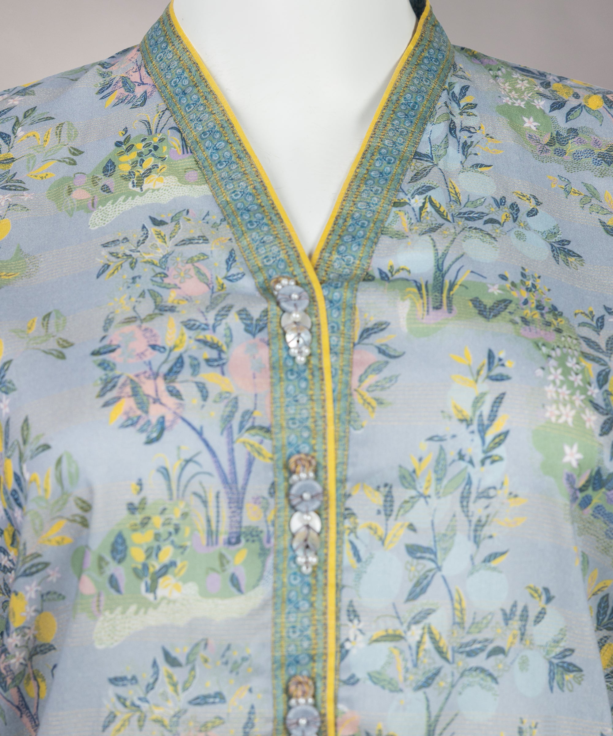 Grey Lawn Printed Zari Tar Unstitched 3Pc