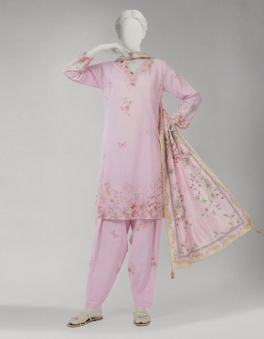 MULTICOLOR VISCOSE DIGITAL PRINTED UNSTITCHED 3PC