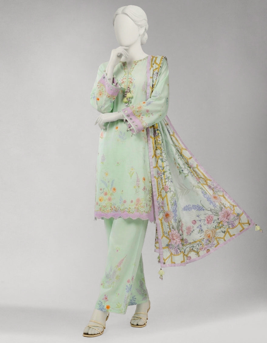 MULTICOLOR VISCOSE DIGITAL PRINTED UNSTITCHED 3PC