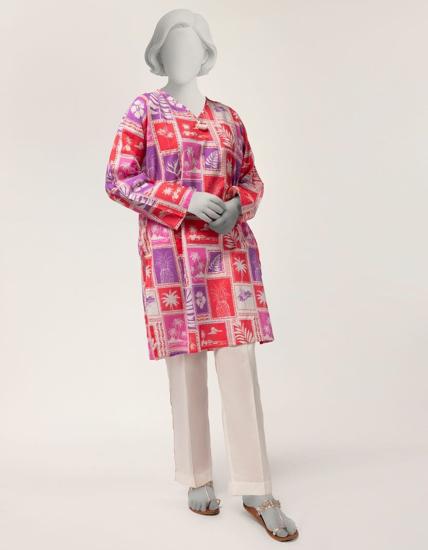 MULTICOLOR LAWN PRINTED KURTA