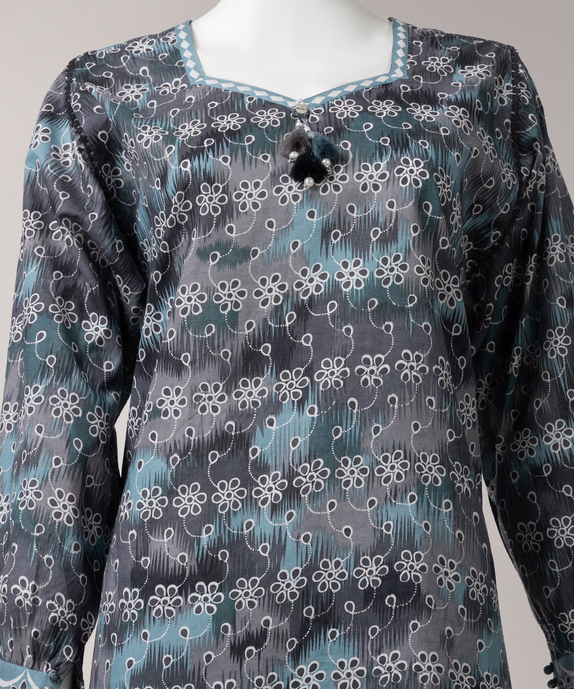 Blue Lawn Printed Unstitched 3Pc