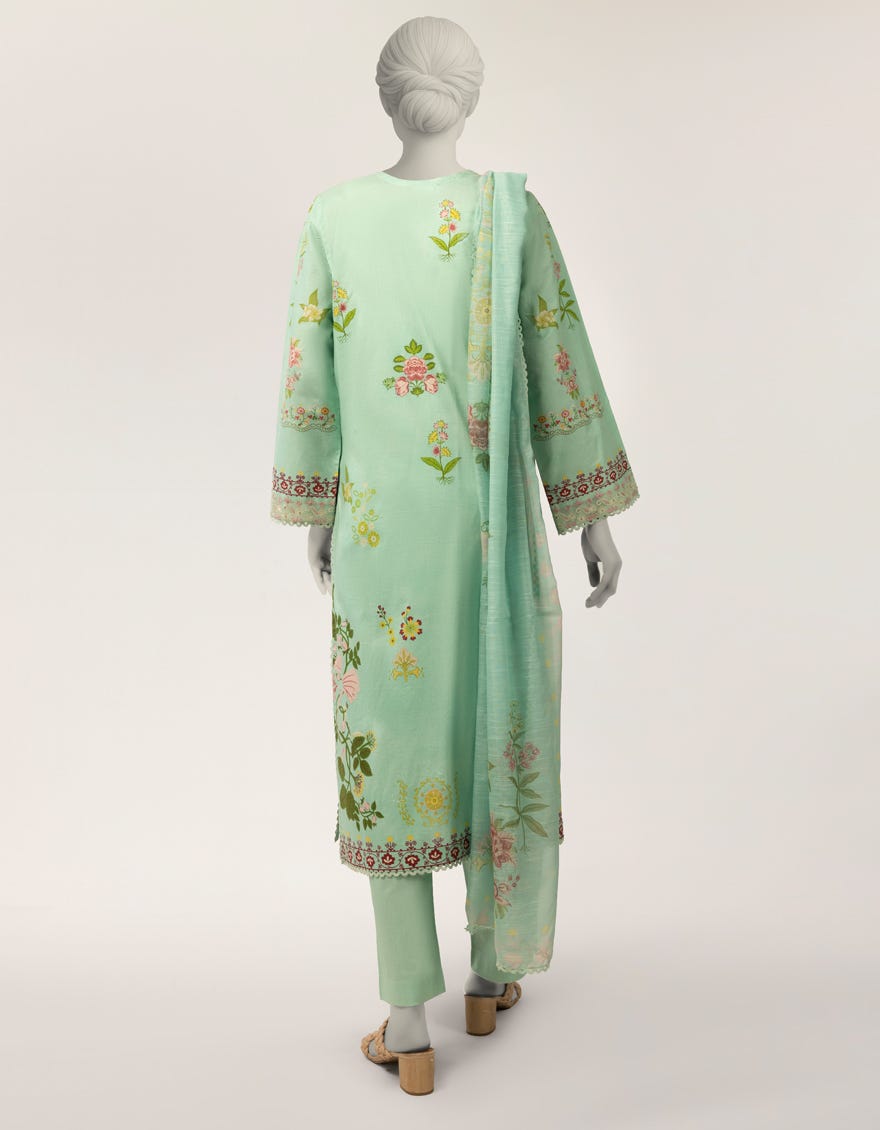GREEN LAWN EMBROIDERED STITCHED 3PC