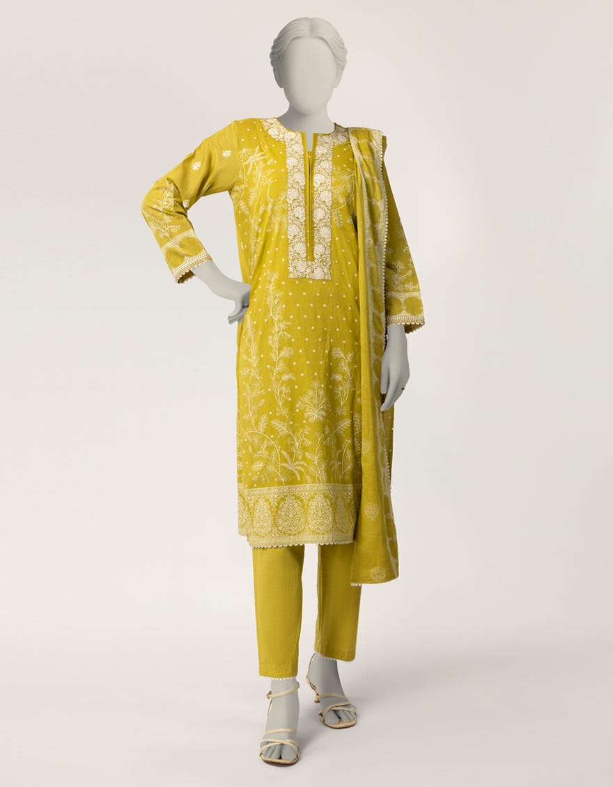 GREEN LAWN EMBROIDERED STITCHED 3PC