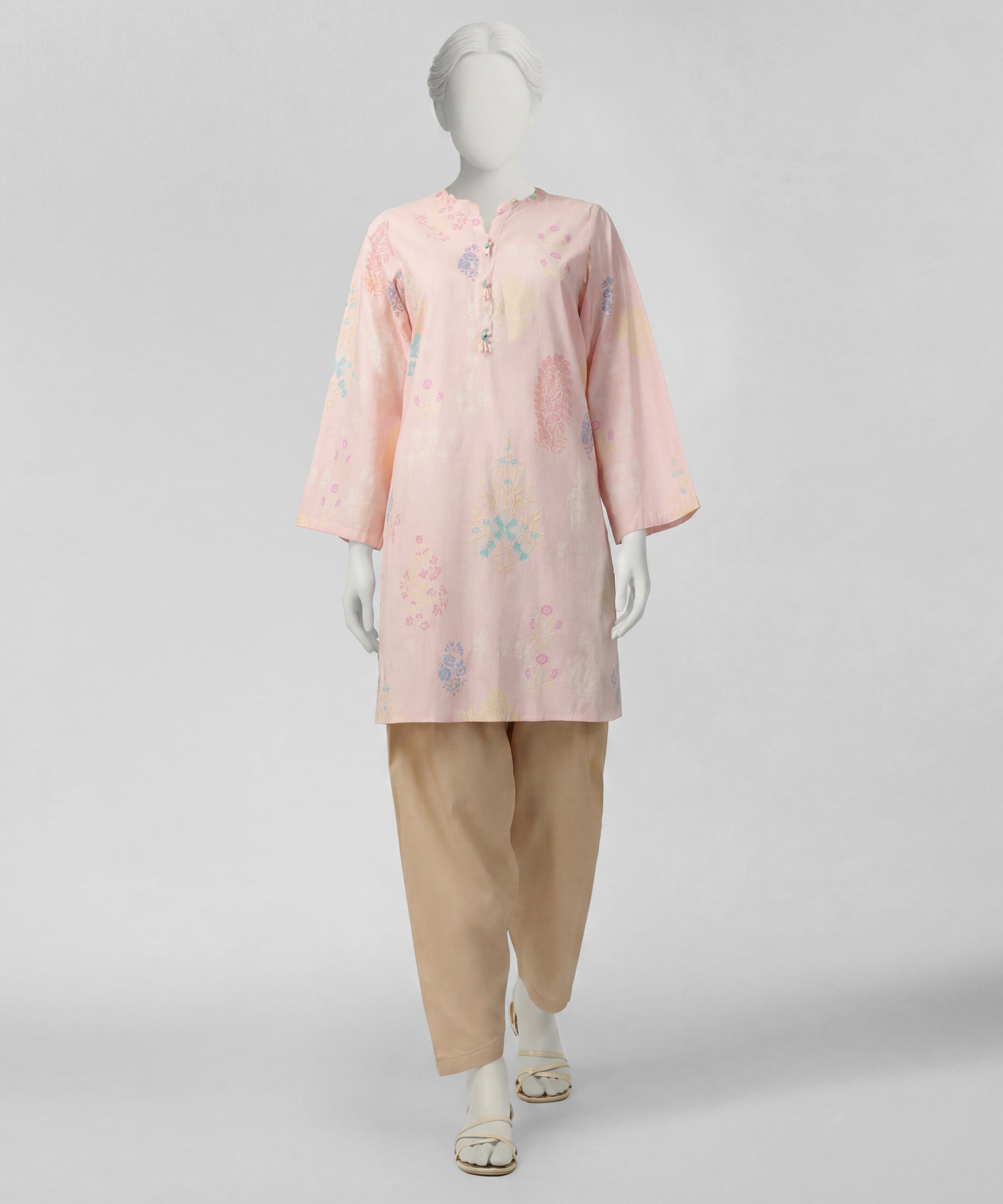 Pink Lawn Printed Kurta