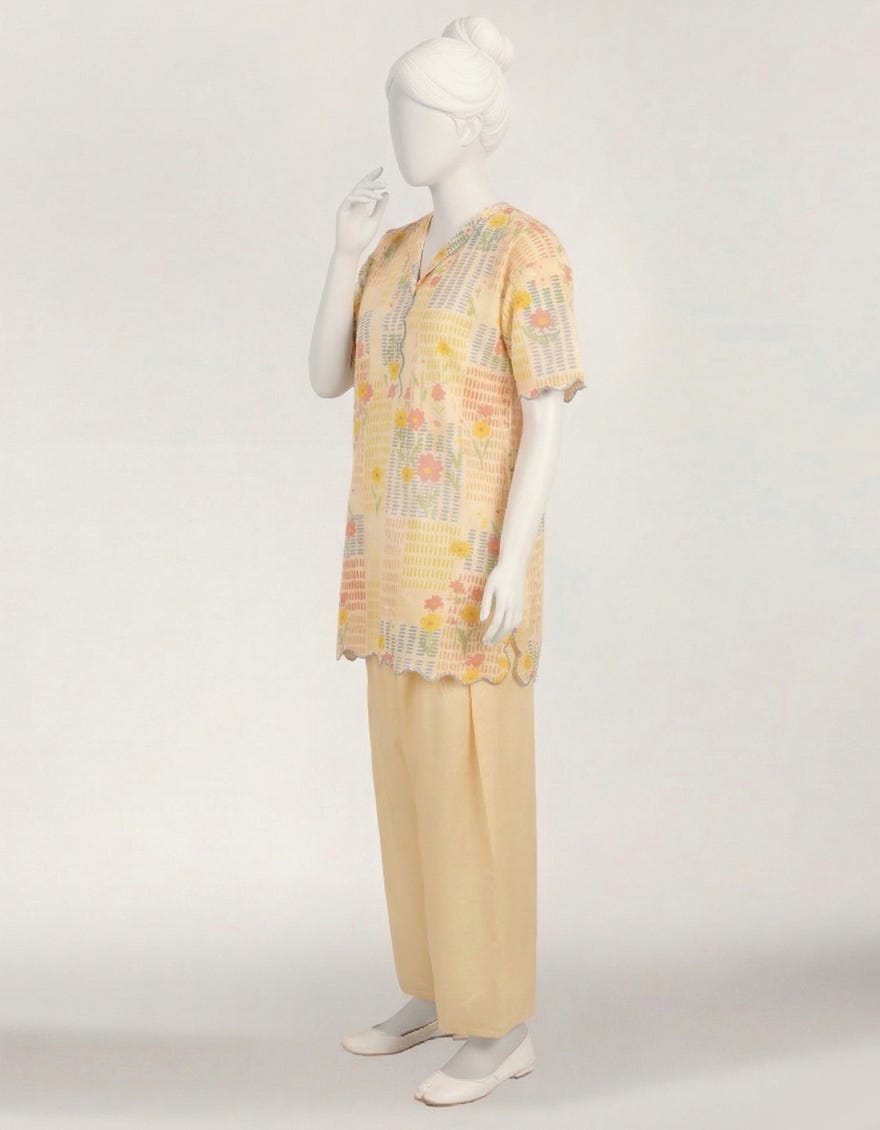 OFF WHITE LAWN PRINTED STITCHED 2PC