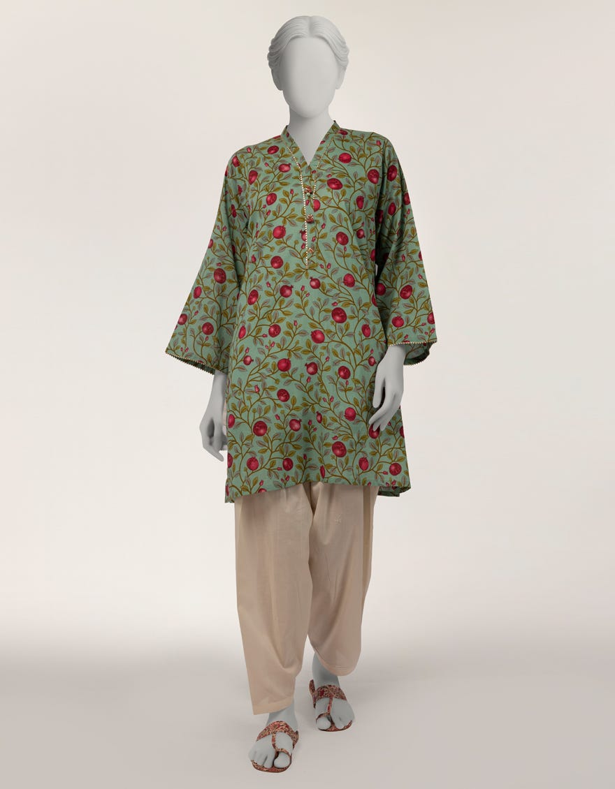 GREEN LAWN PRINTED KURTA