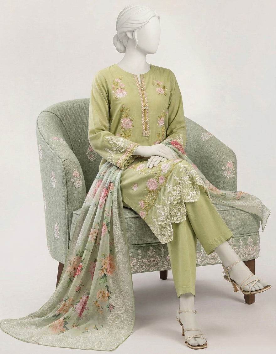 GREEN LAWN SCHIFFLI STITCHED 3PC