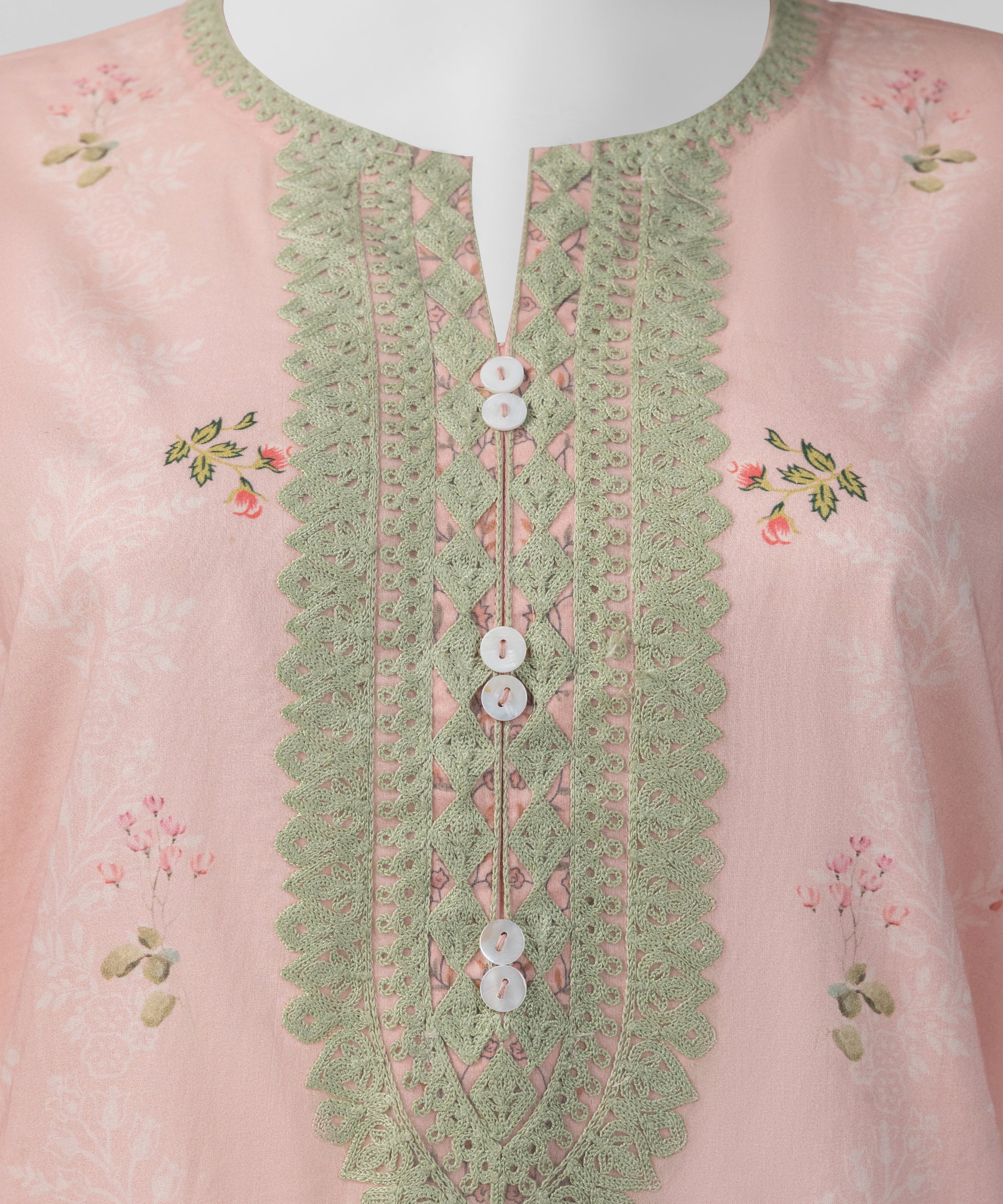 Pink Lawn Embroidered Stitched 3Pc