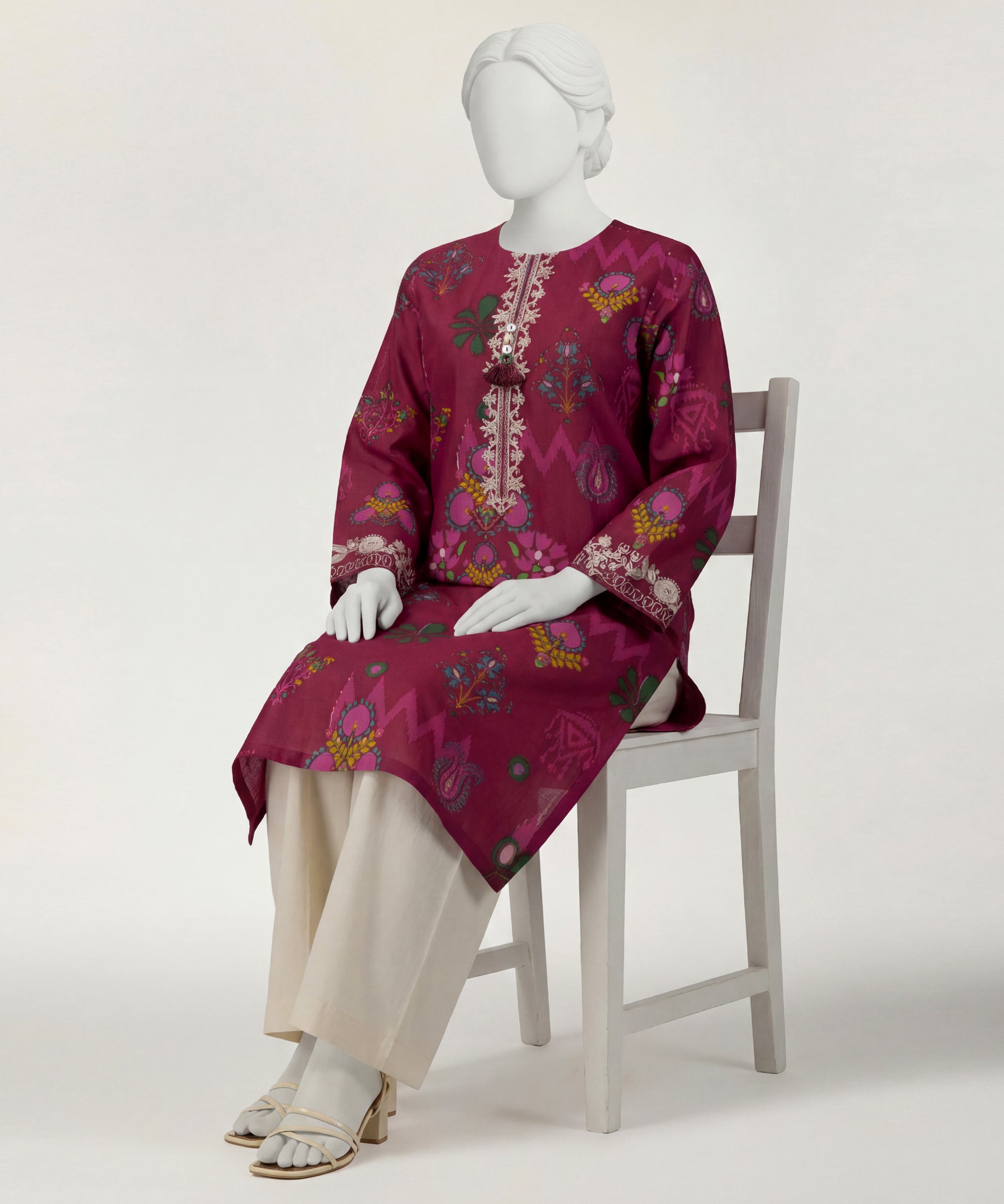 Magenta Lawn Digital Printed Kurta