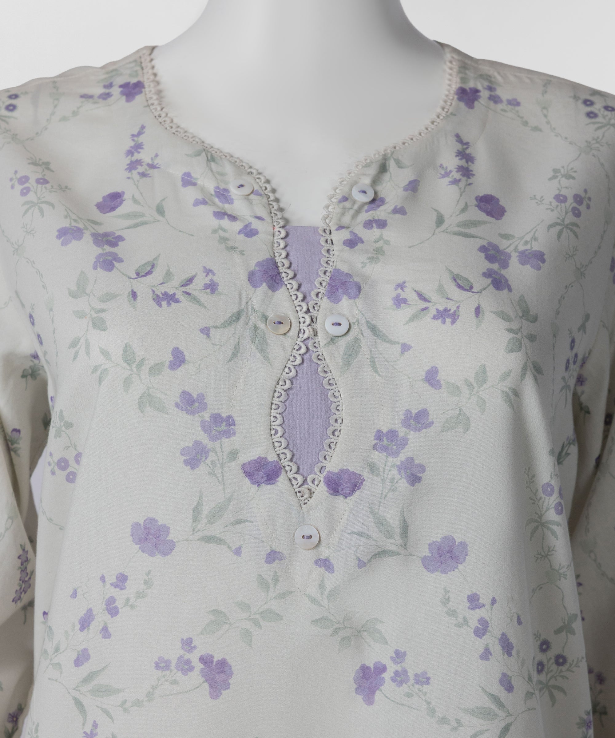 Off White Cotton Viscose Embroidered Stitched 3Pc