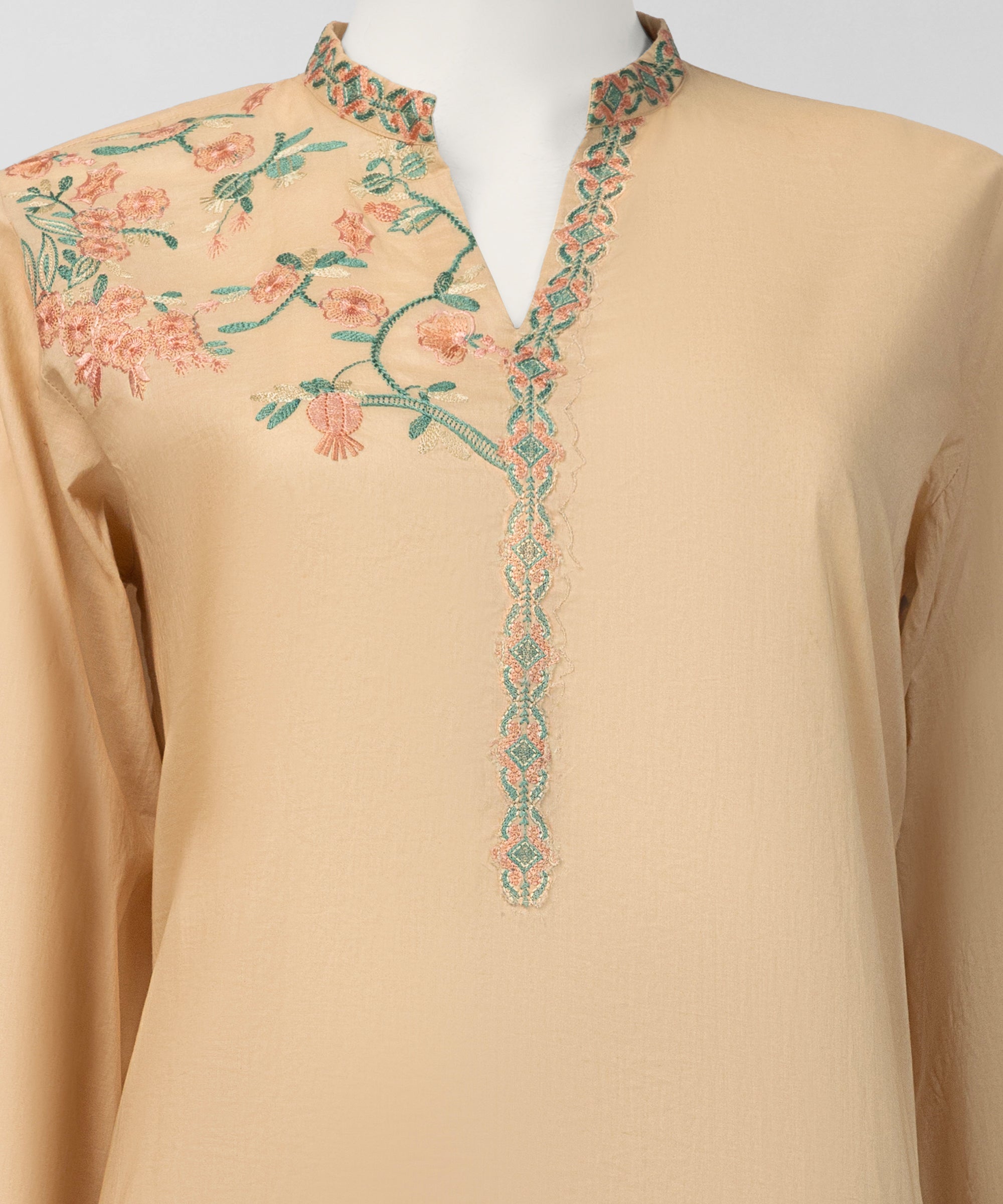 Beige Embroidered Liminal Stitched 3Pc