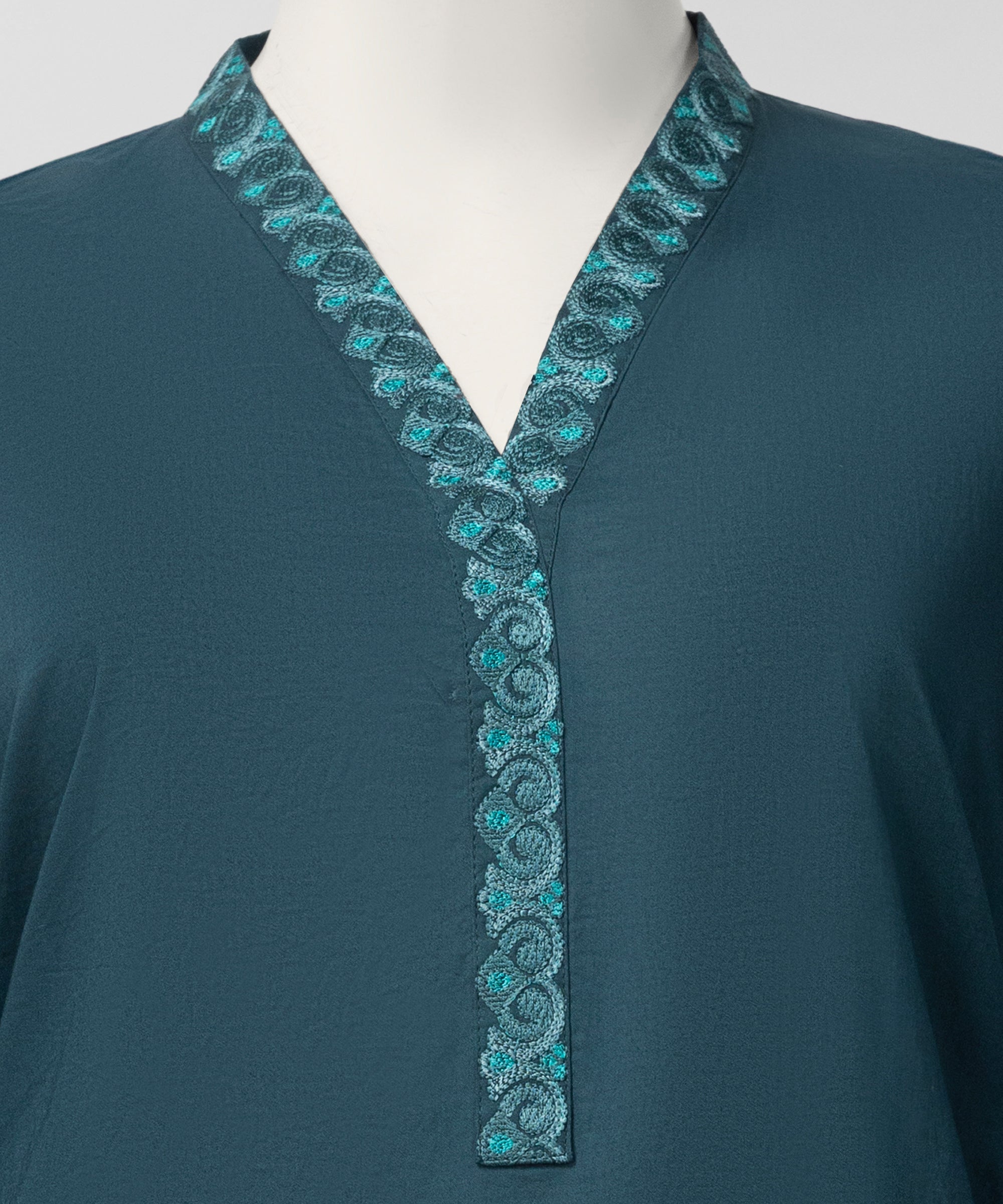 Teal Embroidered Liminal Stitched 3Pc