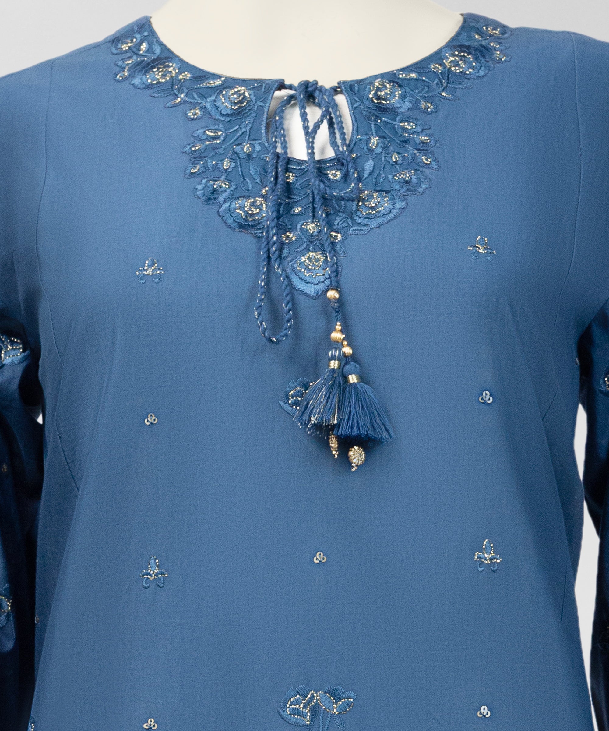 Blue Lawn Embroidered Stitched 3Pc