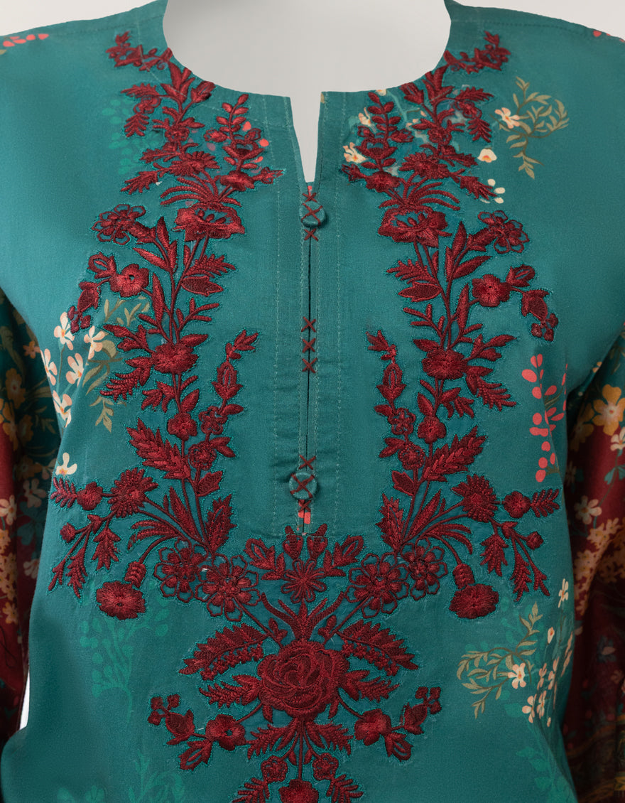 GREEN LAWN EMBROIDERED STITCHED 3PC