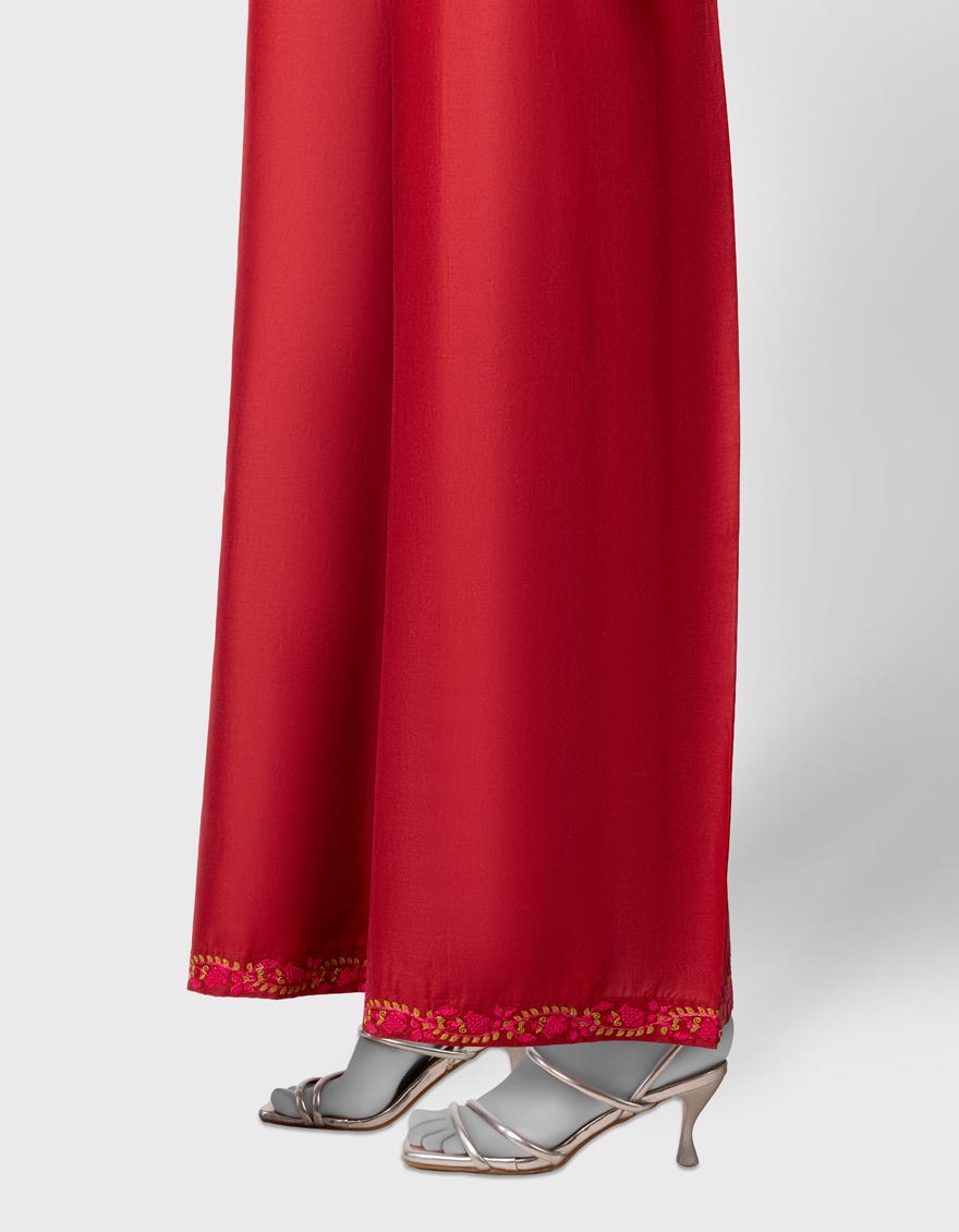 RED LAWN TROUSERS