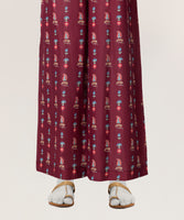 Maroon Lawn Casual Printed Trousers