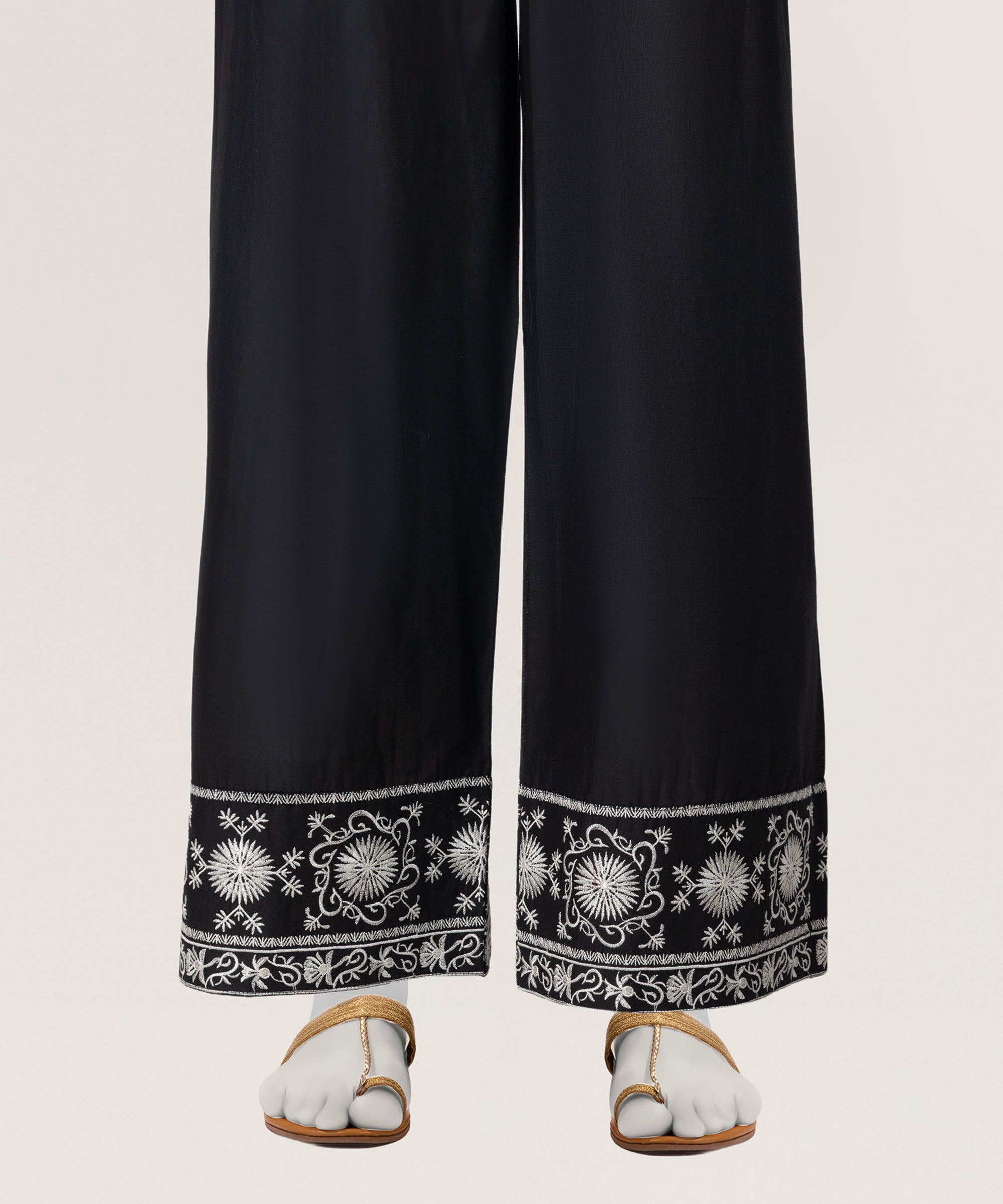 Black Lawn Casual Dyed Trousers