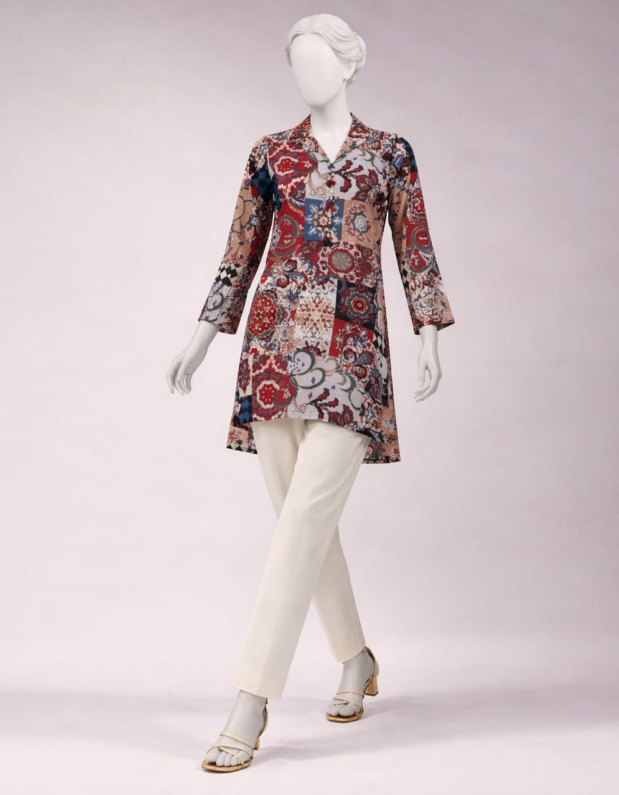 MULTICOLOR LAWN PRINTED UNSTITCHED 1PC