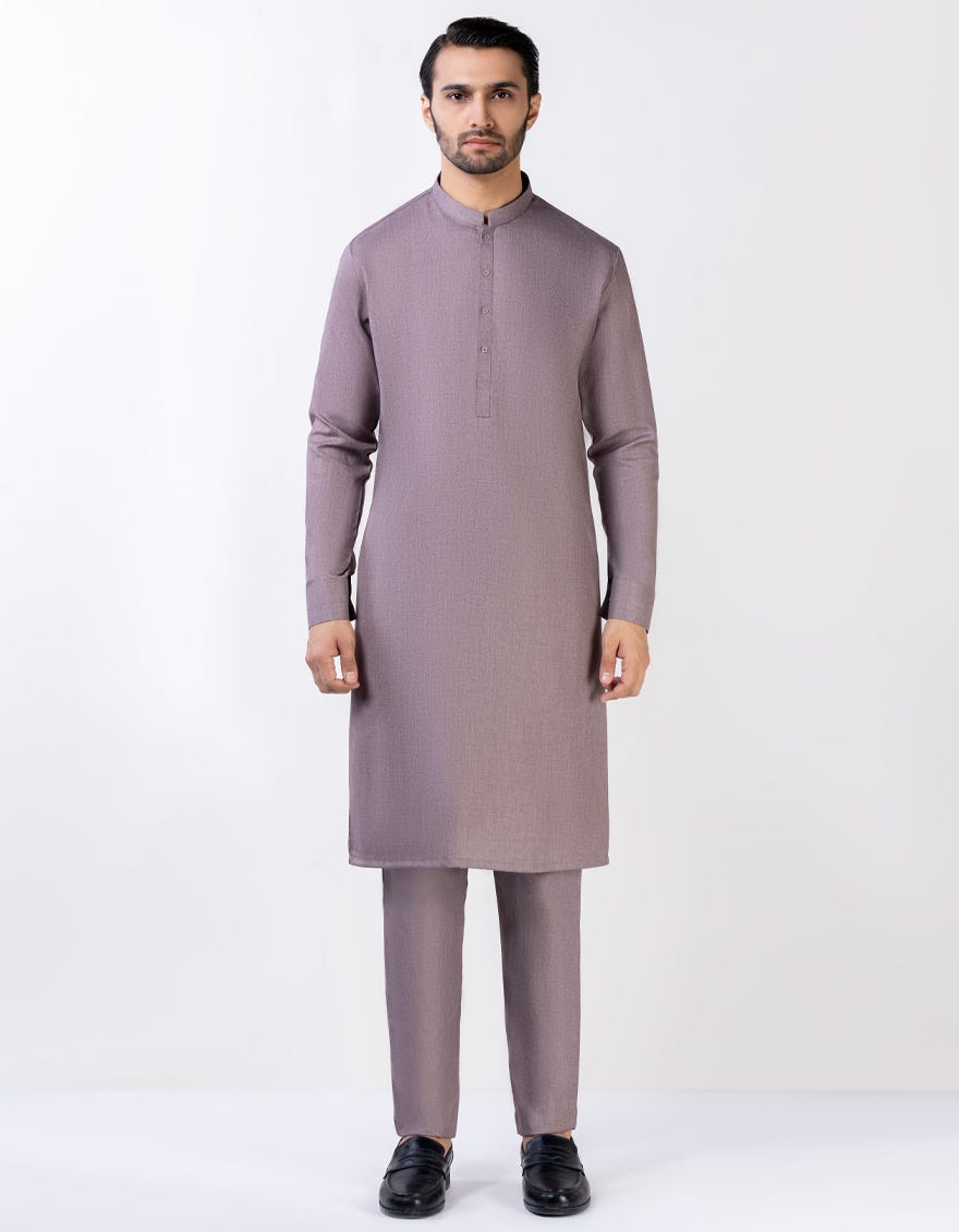 Cinnamon Brown Unstitched Kameez Shalwar Fabric | Jjms-2617