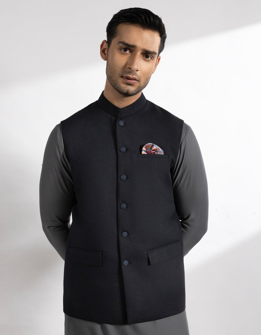 Blue Suiting Waistcoat