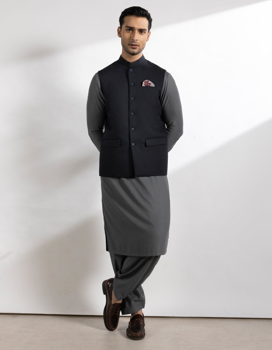 Blue Suiting Waistcoat