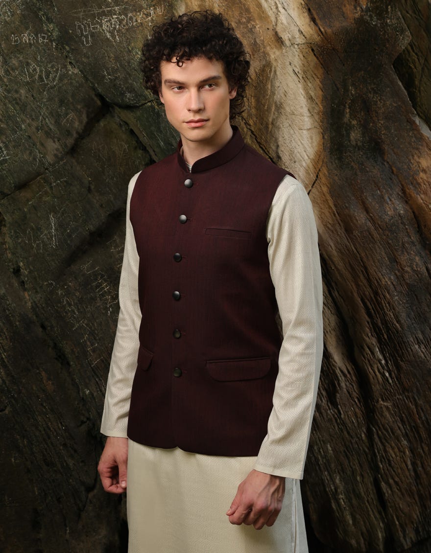 MAROON SUITING WAISTCOAT