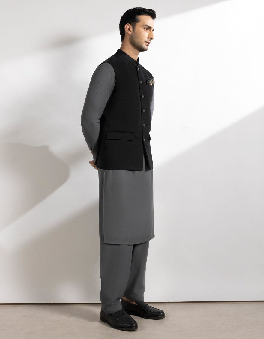 DARK GREY SUITING WAISTCOAT
