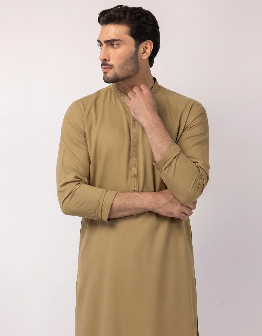 KHAKI SEMI-FORMAL KURTA