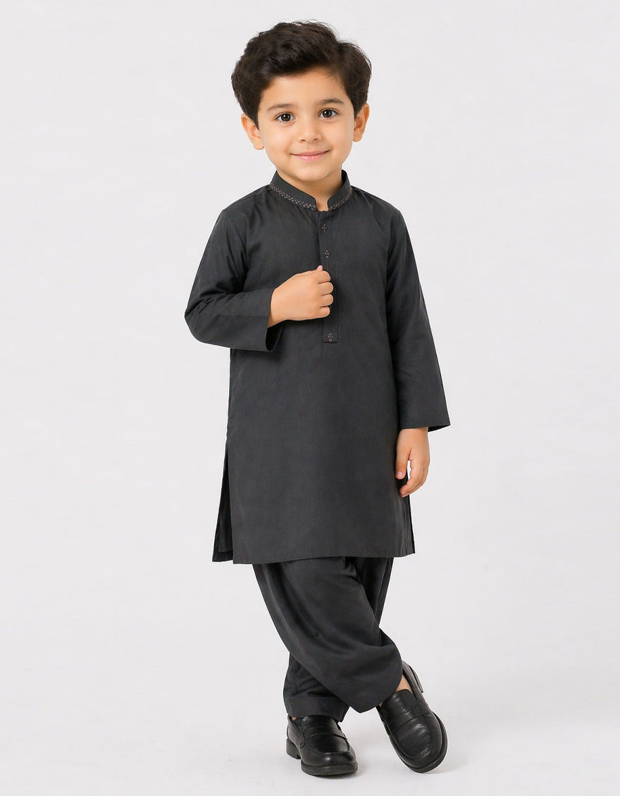 GREY SEMI-FORMAL KAMEEZ SHALWAR