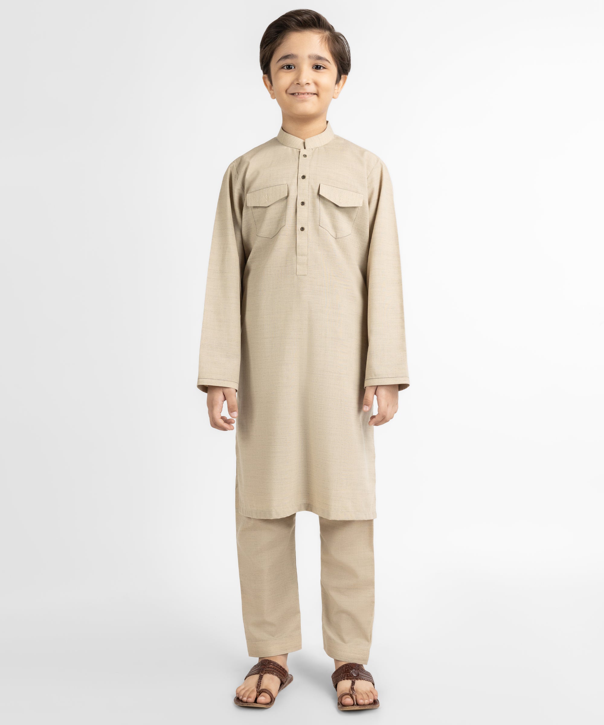 BEIGE CASUAL KURTA TROUSERS