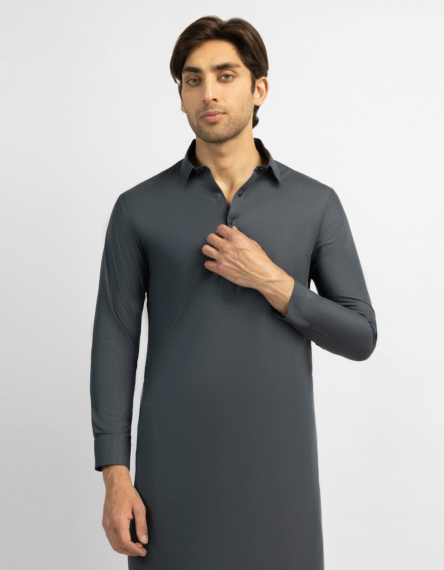 GREY PLAIN KAMEEZ SHALWAR