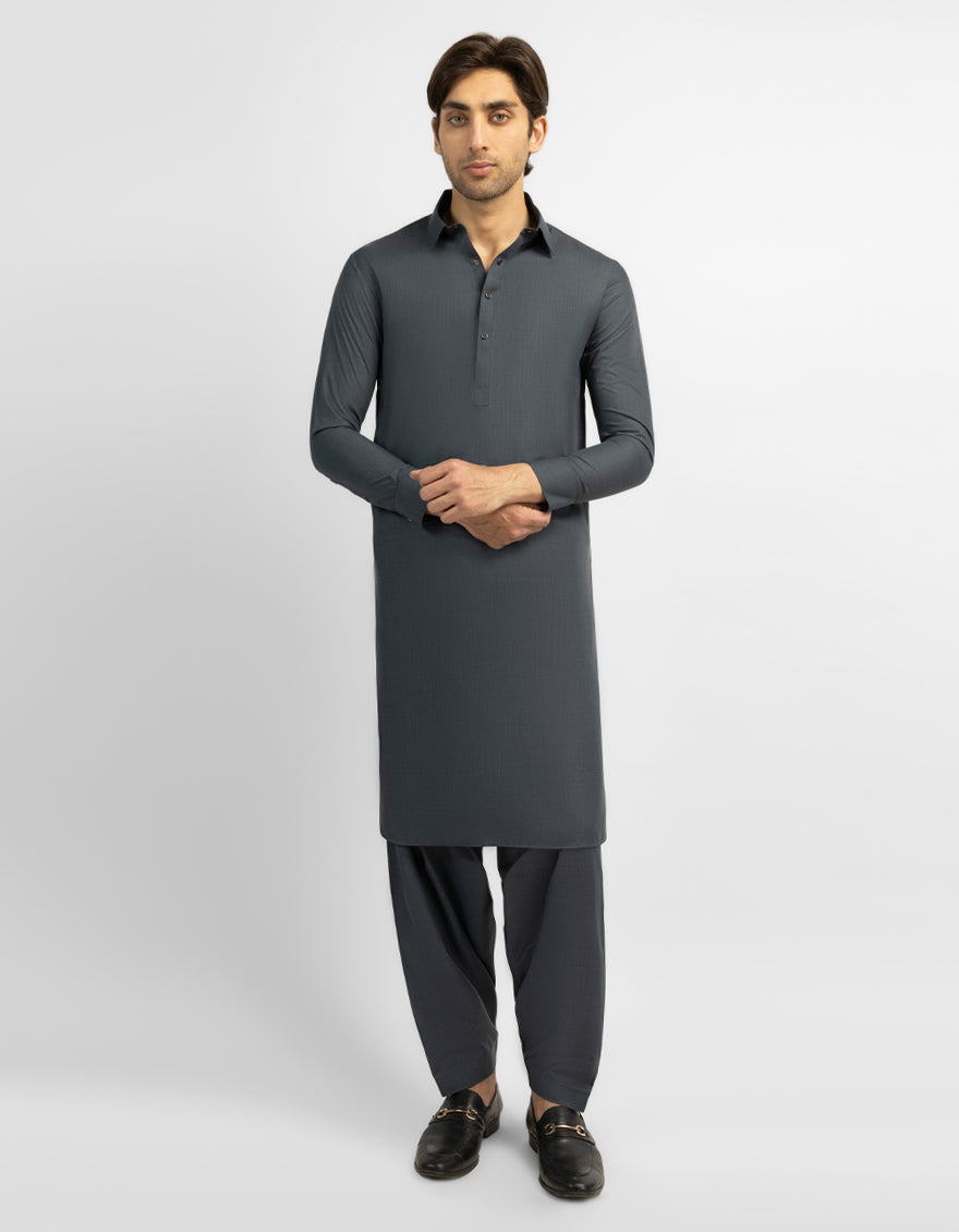 GREY PLAIN KAMEEZ SHALWAR