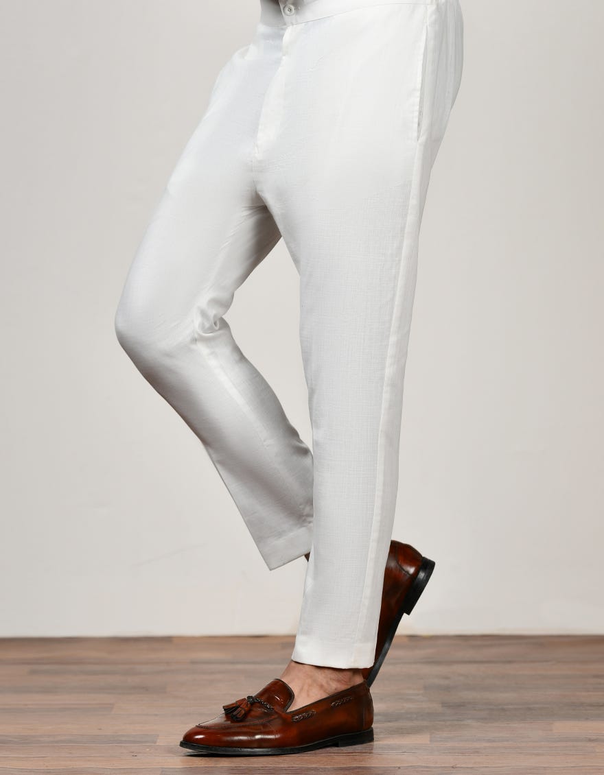 White Cotton Trouser | Jjpst-303-J-Gm201601