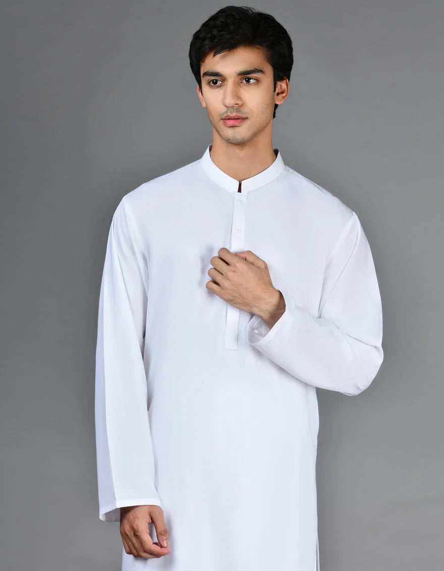 WHITE PLAIN KAMEEZ SHALWAR