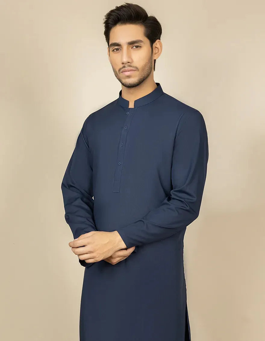 NAVY BLUE PLAIN KAMEEZ SHALWAR